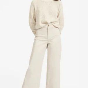 Everlane Lightweight Wide-Leg Crop Chino Sand Size 4